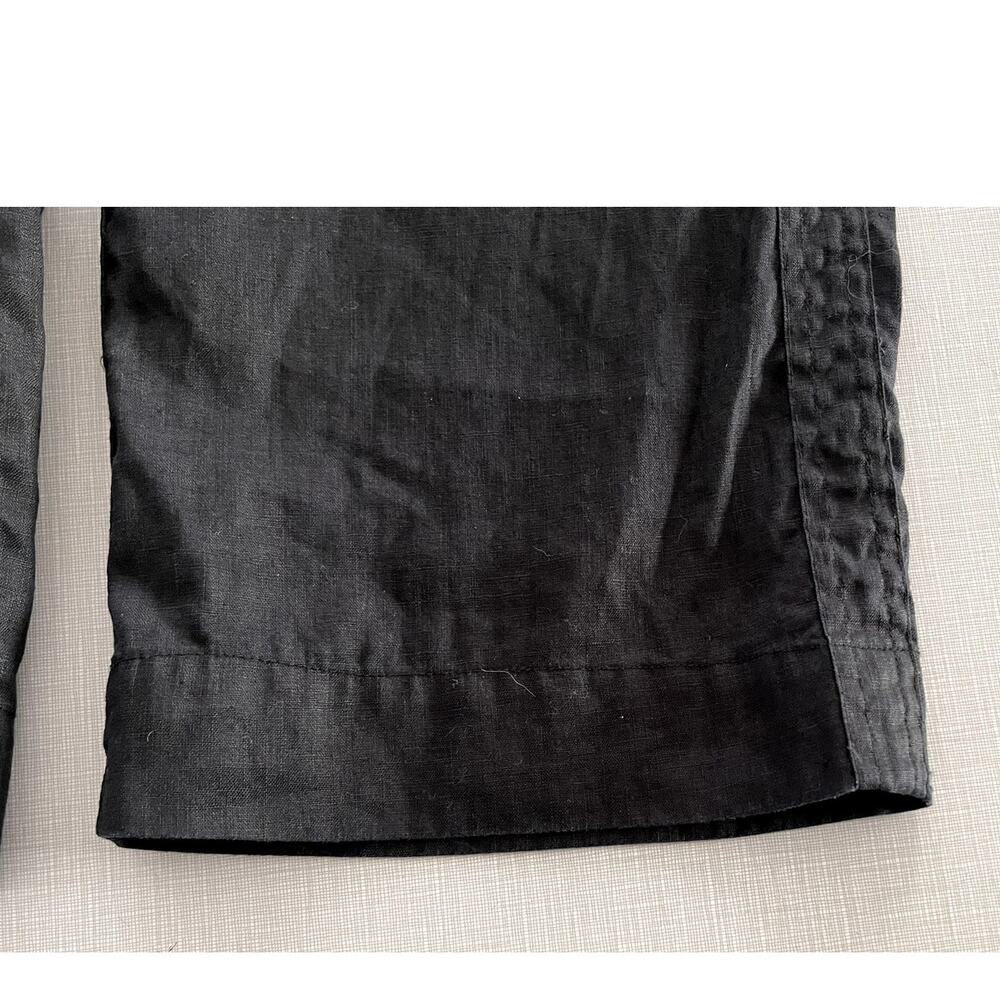 Quince Sz M Wide Leg Linen Pants Black Elastic Breezy Vacation Travel Relaxed - Picture 11 of 16
